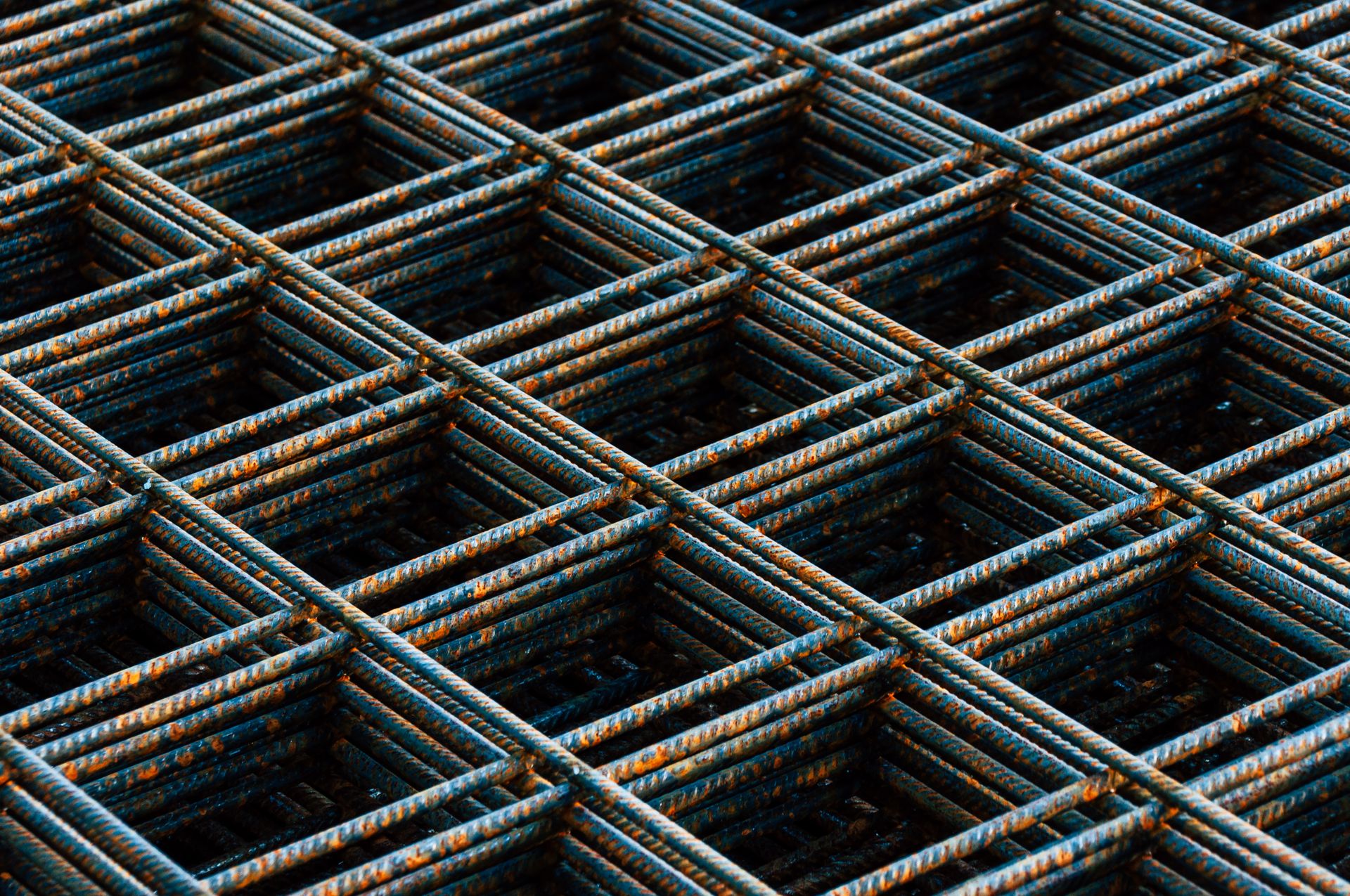 Steel reinforcement grid prepared for construction supply